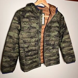 GAP Kids Camo Puffer Jacket with Hood